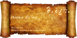 Huska Éva névjegykártya
